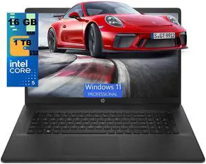 HP 17 Laptop, 17.3" HD+1600 x 900Display, Intel Core 5 120U 12 Cores Processor, Intel Graphics, 16GB DDR4 1TB PCIe SSD, Wi-Fi 6 & Bluetooth, Windows 11 Pro HP 17 Laptop, 17.3" HD+1600 x 900Display, Intel Core 5 120U 12 Cores Processor, Intel Graphics, 16GB DDR4 1TB PCIe SSD, Wi-Fi 6 & Bluetooth, Windows 11 Pro