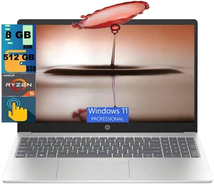 HP 15 Laptop, 15.6" HD (1366 x 768) Touchscreen, AMD Ryzen 5 7520U 4 Cores Processor, AMD Radeon Graphics, 8GB DDR5 512GB PCIe SSD, Bluetooth, Wi-Fi, Windows 11 Pro HP 15 Laptop, 15.6" HD (1366 x 768) Touchscreen, AMD Ryzen 5 7520U 4 Cores Processor, AMD Radeon Graphics, 8GB DDR5 512GB PCIe SSD, Bluetooth, Wi-Fi, Windows 11 Pro