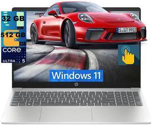 HP 15 Laptop, 15.6" FHD (1920×1080) Touchscreen, Intel Core Ultra 5 225U 12 Cores Processor, Intel Graphics, 32GB DDR5 512GB PCIe SSD, Wi-Fi 6 & Bluetooth, Windows 11 HP 15 Laptop, 15.6" FHD (1920×1080) Touchscreen, Intel Core Ultra 5 225U 12 Cores Processor, Intel Graphics, 32GB DDR5 512GB PCIe SSD, Wi-Fi 6 & Bluetooth, Windows 11