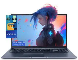 ASUS Vivobook 15 Laptop, 15.6" FHD (1920 x 1080) Display, Intel i9-13900H 14-Core Processor, Intel Iris Xe Graphics, 40GB DDR4 1TB PCIe SSD, Wi-Fi 6E Backlit Keyboard Fingerprint, Windows 11 ASUS Vivobook 15 Laptop, 15.6" FHD (1920 x 1080) Display, Intel i9-13900H 14-Core Processor, Intel Iris Xe Graphics, 40GB DDR4 1TB PCIe SSD, Wi-Fi 6E Backlit Keyboard Fingerprint, Windows 11