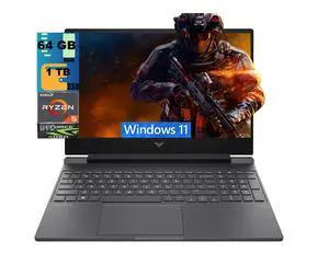 HP Victus 15 Gaming Laptop, 15.6" FHD 144Hz, AMD Ryzen 5 8645HS 6 Cores Processor, NVIDIA GeForce RTX 4050 6GB GDDR6 Graphics, 64GB DDR5 1 TB PCIe SSD, Backlit KB, Windows 11 HP Victus 15 Gaming Laptop, 15.6" FHD 144Hz, AMD Ryzen 5 8645HS 6 Cores Processor, NVIDIA GeForce RTX 4050 6GB GDDR6 Graphics, 64GB DDR5 1 TB PCIe SSD, Backlit KB, Windows 11