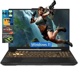 ASUS TUF A16 Gaming Laptop, 16" WUXGA (1920 x 1200) 144Hz, AMD Ryzen 7 170 8-Core Processor, NVIDIA GeForce RTX 4050 6GB GDDR6, 64GB DDR5 1 TB PCIe SSD, Wi-Fi 6, Windows 11 ASUS TUF A16 Gaming Laptop, 16" WUXGA (1920 x 1200) 144Hz, AMD Ryzen 7 170 8-Core Processor, NVIDIA GeForce RTX 4050 6GB GDDR6, 64GB DDR5 1 TB PCIe SSD, Wi-Fi 6, Windows 11