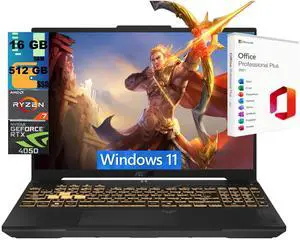 ASUS TUF A16 Gaming Laptop, 16" WUXGA (1920 x 1200) 144Hz, AMD Ryzen 7 170 8-Core Processor, NVIDIA GeForce RTX 4050 6GB GDDR6, 16GB DDR5 512GB PCIe SSD, Wi-Fi 6, Windows 11, Office 2021 License ASUS TUF A16 Gaming Laptop, 16" WUXGA (1920 x 1200) 144Hz, AMD Ryzen 7 170 8-Core Processor, NVIDIA GeForce RTX 4050 6GB GDDR6, 16GB DDR5 512GB PCIe SSD, Wi-Fi 6, Windows 11, Office 2021 License