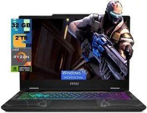 MSI Cyborg A15 Gaming Laptop, 15.6" FHD 144Hz, AMD Ryzen 9 270 8 Cores Processor, NVIDIA GeForce RTX 5060 8GB GDDR7, 32GB DDR5 2 TB PCIe SSD, 4-Zone RGB Keyboard, Wi-Fi 6E, Windows 11 Pro MSI Cyborg A15 Gaming Laptop, 15.6" FHD 144Hz, AMD Ryzen 9 270 8 Cores Processor, NVIDIA GeForce RTX 5060 8GB GDDR7, 32GB DDR5 2 TB PCIe SSD, 4-Zone RGB Keyboard, Wi-Fi 6E, Windows 11 Pro