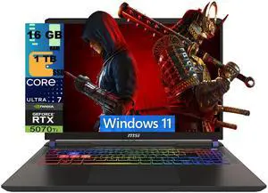 MSI Vector 16 Gaming Laptop, 16" WQXGA 240Hz, Intel Core Ultra 7 255HX 20 Cores, NVIDIA GeForce RTX 5070 Ti 12GB GDDR7, 16GB DDR5 1 TB PCIe SSD, 24 Zone RGB Keyboard, Windows 11 MSI Vector 16 Gaming Laptop, 16" WQXGA 240Hz, Intel Core Ultra 7 255HX 20 Cores, NVIDIA GeForce RTX 5070 Ti 12GB GDDR7, 16GB DDR5 1 TB PCIe SSD, 24 Zone RGB Keyboard, Windows 11