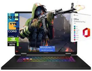 MSI Crosshair 18 Gaming Laptop, 18" QHD+ 240Hz, Intel Core Ultra 9 275HX 24-core Processor, NVIDIA RTX 5070 8GB GDDR7, 32GB DDR5 1 TB PCIe SSD, Wi-Fi 6E, Windows 11 Pro, Office 2021 License MSI Crosshair 18 Gaming Laptop, 18" QHD+ 240Hz, Intel Core Ultra 9 275HX 24-core Processor, NVIDIA RTX 5070 8GB GDDR7, 32GB DDR5 1 TB PCIe SSD, Wi-Fi 6E, Windows 11 Pro, Office 2021 License