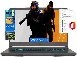 MSI Thin 15 Gaming Laptop, 15.6" FHD 144Hz Display, Intel Core i7 13620H 10 Cores Processor, NVIDIA GeForce RTX 4050 6 GB, 16GB DDR5 512GB PCIe SSD, Wi-Fi 6E, Windows 11, Office 2021 License MSI Thin 15 Gaming Laptop, 15.6" FHD 144Hz Display, Intel Core i7 13620H 10 Cores Processor, NVIDIA GeForce RTX 4050 6 GB, 16GB DDR5 512GB PCIe SSD, Wi-Fi 6E, Windows 11, Office 2021 License