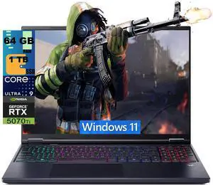 Acer Predator Helios Neo 16 AI Gaming Laptop, 16" WQXGA 240Hz, Intel 24-core Ultra 9 275HX Processor, NVIDIA GeForce RTX 5070 Ti 12GB Graphic, 64GB DDR5 1 TB PCIe SSD, Windows 11 Acer Predator Helios Neo 16 AI Gaming Laptop, 16" WQXGA 240Hz, Intel 24-core Ultra 9 275HX Processor, NVIDIA GeForce RTX 5070 Ti 12GB Graphic, 64GB DDR5 1 TB PCIe SSD, Windows 11