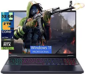 Acer Predator Helios Neo 16 AI Gaming Laptop, 16" WQXGA 240Hz, Intel 24-core Ultra 9 275HX Processor, NVIDIA GeForce RTX 5070 Ti 12GB Graphic, 32GB DDR5 2 TB PCIe SSD, Windows 11 Pro Acer Predator Helios Neo 16 AI Gaming Laptop, 16" WQXGA 240Hz, Intel 24-core Ultra 9 275HX Processor, NVIDIA GeForce RTX 5070 Ti 12GB Graphic, 32GB DDR5 2 TB PCIe SSD, Windows 11 Pro