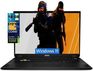 MSI Stealth 18 HX Gaming Laptop, 18" UHD+ 120Hz, Intel Core Ultra 9 275HX 24-Core Processor, NVIDIA GeForce RTX 5080 16GB GDDR7, 16GB DDR5 512GB PCIe SSD, Wi-Fi 7, Windows 11 MSI Stealth 18 HX Gaming Laptop, 18" UHD+ 120Hz, Intel Core Ultra 9 275HX 24-Core Processor, NVIDIA GeForce RTX 5080 16GB GDDR7, 16GB DDR5 512GB PCIe SSD, Wi-Fi 7, Windows 11