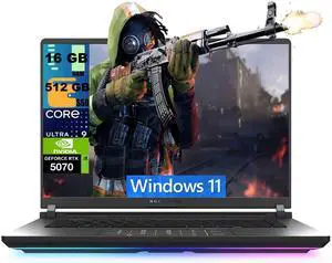 ASUS ROG Strix G16 Gaming Laptop, 16" 2.5K 240Hz Display, Intel Core Ultra 9 275HX 24 cores Processor, NVIDIA GeForce RTX 5070 8 GB, 16GB DDR5 512GB PCIe SSD, Wi-Fi 7, Windows 11 ASUS ROG Strix G16 Gaming Laptop, 16" 2.5K 240Hz Display, Intel Core Ultra 9 275HX 24 cores Processor, NVIDIA GeForce RTX 5070 8 GB, 16GB DDR5 512GB PCIe SSD, Wi-Fi 7, Windows 11