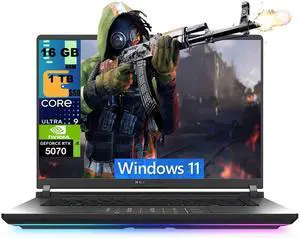 ASUS ROG Strix G16 Gaming Laptop, 16" 2.5K 240Hz Display, Intel Core Ultra 9 275HX 24 cores Processor, NVIDIA GeForce RTX 5070 8 GB, 16GB DDR5 1TB PCIe SSD, Wi-Fi 7, Windows 11 ASUS ROG Strix G16 Gaming Laptop, 16" 2.5K 240Hz Display, Intel Core Ultra 9 275HX 24 cores Processor, NVIDIA GeForce RTX 5070 8 GB, 16GB DDR5 1TB PCIe SSD, Wi-Fi 7, Windows 11
