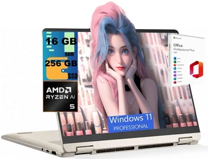 Lenovo Yoga 7 2-in-1 Laptop, 14" WUXGA (1920x1200) Touchscreen, AMD Ryzen AI 5 430 4 cores Processor, AMD Radeon 840M Graphics, 16GB DDR5 256GB PCIe SSD, Wi-Fi 7, Windows 11 Pro, Office 2021 Licens Lenovo Yoga 7 2-in-1 Laptop, 14" WUXGA (1920x1200) Touchscreen, AMD Ryzen AI 5 430 4 cores Processor, AMD Radeon 840M Graphics, 16GB DDR5 256GB PCIe SSD, Wi-Fi 7, Windows 11 Pro, Office 2021 Licens