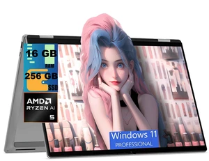 HP OmniBook X Flip 16 AI 2-in-1 Professional Laptop, 16" WUXGA Touchscreen, AMD 4-core Ryzen AI 5 430 Processor, AMD Radeon 840M, 16GB DDR5 256GB PCIe SSD, Backlit WiFi 7, Windows 11 Pro HP OmniBook X Flip 16 AI 2-in-1 Professional Laptop, 16" WUXGA Touchscreen, AMD 4-core Ryzen AI 5 430 Processor, AMD Radeon 840M, 16GB DDR5 256GB PCIe SSD, Backlit WiFi 7, Windows 11 Pro