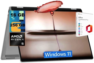 HP OmniBook X Flip 16 AI 2-in-1 Professional Laptop, 16" WUXGA Touchscreen, AMD 4-core Ryzen AI 5 430 Processor, AMD Radeon 840M, 16GB DDR5 256GB PCIe SSD, Windows 11, Office 2021 License HP OmniBook X Flip 16 AI 2-in-1 Professional Laptop, 16" WUXGA Touchscreen, AMD 4-core Ryzen AI 5 430 Processor, AMD Radeon 840M, 16GB DDR5 256GB PCIe SSD, Windows 11, Office 2021 License