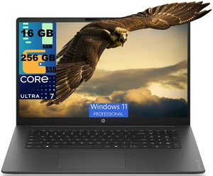 HP OmniBook 3 17 Laptop, 17.3" Full HD (1920×1080) Display, Intel Core Ultra 7 255U 12-core Processor, Intel Graphics, 16GB DDR5 256GB PCIe SSD, Backlit KB, Wi-Fi 7, Windows 11 Pro HP OmniBook 3 17 Laptop, 17.3" Full HD (1920×1080) Display, Intel Core Ultra 7 255U 12-core Processor, Intel Graphics, 16GB DDR5 256GB PCIe SSD, Backlit KB, Wi-Fi 7, Windows 11 Pro