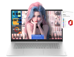 HP OmniBook 3 17.3" Business Laptop, 17.3" FHD (1920 x 1080) Display, AMD Ryzen 5 40 4 Cores Processor, AMD Radeon 610M, 8GB DDR5 256GB PCIe SSD, Wi-Fi 7, Windows 11 Pro, Office 2021 License HP OmniBook 3 17.3" Business Laptop, 17.3" FHD (1920 x 1080) Display, AMD Ryzen 5 40 4 Cores Processor, AMD Radeon 610M, 8GB DDR5 256GB PCIe SSD, Wi-Fi 7, Windows 11 Pro, Office 2021 License