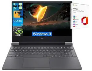 HP Victus 15 Laptop, 15.6" FHD 144Hz, Intel Core i5-12500H 12 Cores Processor, NVIDIA GeForce RTX 4050 GPU 6 GB, 64GB DDR5  1TB PCIe SSD, Backlit Keyboard, Wi-Fi 6, Windows 11 ,Office 2024 License