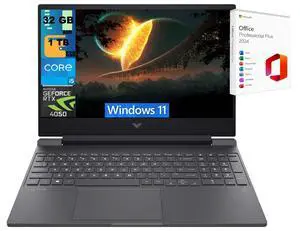 HP Victus 15 Laptop, 15.6" FHD 144Hz, Intel Core i5-12500H 12 Cores Processor, NVIDIA GeForce RTX 4050 GPU 6 GB, 32GB DDR5  1TB PCIe SSD, Backlit Keyboard, Wi-Fi 6, Windows 11 ,Office 2024 License