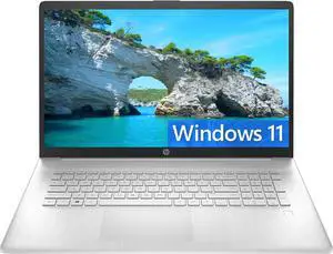 HP 17 Laptop 173 FHD 1920 x 1080 display AMD Ryzen 5 5500U 6Core up to 40GHz Processor AMD Radeon Graphics 32GB DDR4 2TB PCIe SSD Fingerprint Webcam WiFi Windows 11