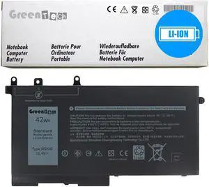 GreenTech New 451-BBZP 3DDDG Replacement Battery for Dell Latitude 5280, Latitude 5480, Latitude 5580, Latitude 5290, Latitude 5490, Latitude 5590 - GreenTech 11.4V 42Whr 3 Cell Battery 45N3J 3VC9Y
