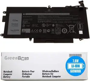 GreenTech N18GG Replacement Battery for Dell Latitude 5289, Latitude 5289 2-in-1, Latitude 7389, Latitude 7389 2-in-1 - GreenTech Li-Ion 7.6V, 60Whr 4 Cell Battery K5XWW, 725KY, 71TG4