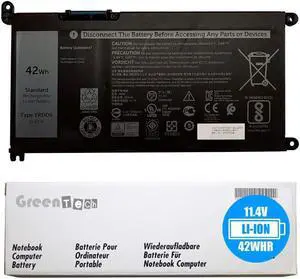 GreenTech YRDD6 Replacement Battery for Dell Inspiron 5481, 5482, 5584, 5485, 5593, 5590, 5493, 5491, Vostro 5481, 5581, 5590, 5490 - GreenTech 11.4V 42Whr Battery 1VX1H VM732