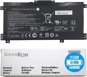 GreenTech LK03XL Replacement Battery for HP Envy 17-AE, Envy 17t-AE, Envy 17-CE, Envy 15-BP, Envy 15t-BP, Envy 15-BQ, Envy 15-CN - GreenTech 11.55V 56Whr 916814-855 HSTNN-UB7I L09281-855 HSTNN-UB70