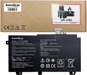 GREENTECH B31N1726 BATTERY FOR ASUS FX80 FX86 TUF GAMING FX504 FX505 FA506IU FA706II 48WHR B31BN91 A41LK9H B31N1726-1 B31BNEH (Short Cable)