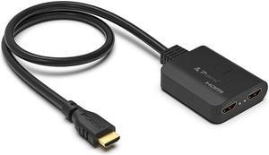 PORTTA HDMI Splitter 1×2 Splitter Supports 4K@60Hz 4:4:4 HDMI Duplicator/Distributor UltaHD High-Resolution Down Scaler
