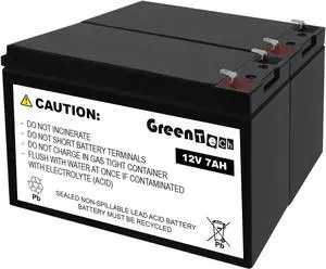 GREENTECH COMPATIBLE RB1270X2C SLA BATTERY FOR CYBERPOWER CP1200AVR, CP900AVR, CP1350PFCLCD, CST135UC, CST135UC2, CST135XLU, CST135XLU, LX1100G, LX1325GU3, LX1500GAVR 12V 7AH RB1270X2 GREENTECH COMPATIBLE RB1270X2C SLA BATTERY FOR CYBERPOWER CP1200AVR, CP900AVR, CP1350PFCLCD, CST135UC, CST135UC2, CST135XLU, CST135XLU, LX1100G, LX1325GU3, LX1500GAVR 12V 7AH RB1270X2
