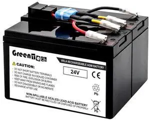 GREENTECH COMPATIBLE RBC48 24V BATTERY FOR APC SMART-UPS SMT750C, SMT750CUS, SUA750US 24VDC Cartridge #48 RBC 48