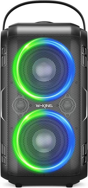 W-KING 80W Bluetooth Speaker Loud, Super Rich Bass, Huge 105dB Sound Portable Wireless Party Speakers, Mixed Color LED Lights, 12000mAH Battery, Bluetooth 5.0, USB Playback, Non-Waterproof