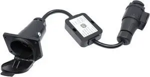 CARROFIX Trailer Light Converter European Round 13-Pin Plug to U.S 7-Way Blade Adapter