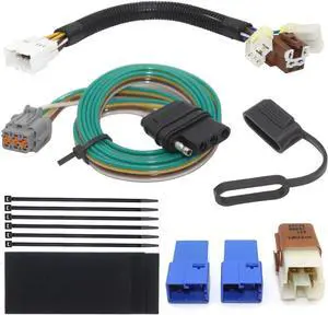 Custom-Fit 4 Way Flat Vehicle Trailer Wiring Harness T-Connector Electrical Kit