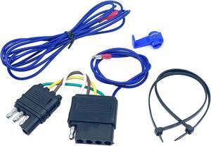 CARROFIX 4 Way Flat to 5 Way Flat Extension Harness - Trailer Wiring Adapter Connector