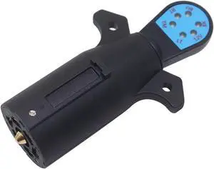CARROFIX Vehicle Side 7 Way Trailer Light Tester 7-Pin Blade RV Style Connector Tester LED Circuit Detector for Taillight, Turn Signal, Brake Light