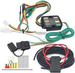 CARROFIX Custom Fit Vehicle Wiring Harness Kit Taillight Converter with 4-Pin Flat Trailer Connector for Toyota RAV4
