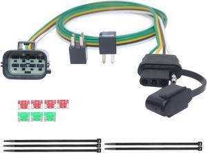 CARROFIX Trailer Tow Harness, 4 Pin Flat Wiring Kit for Factory Tow Package, Compatible with GMC Acadia, Chevrolet Traverse and Buick Enclave
