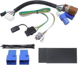 CARROFIX Custom-Fit Vehicle Wiring Harness with 4 Way Flat Trailer Connector, Compatible with Nissan Pathfinder; Infiniti QX60, Factory Tow Package Required