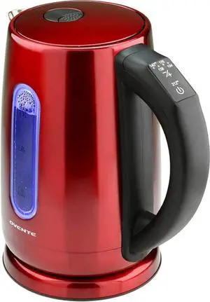 OVENTE Electric Kettle, 1.7L Stainless Steel Water Boiler and Heater with 1100W Power, Temperature Control, Keep Warm Function, Auto Shut-Off, Boil-Dry Protection and Cordless Serving, Red KS58R