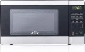 Willz WLCMV207S2-07 Countertop Small Microwave Oven with 6 Preset Cooking Programs Interior Light LED Display, 0.7 Cu.Ft, Stainless Steel