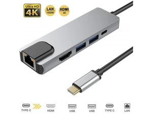 USB C Hub, 5-in-1 USB C Adapter with 4K HDMI, 1Gbps RJ45 Ethernet Port, 2USB 3.0, 100W PD Charging Port for MacBook Pro, ChromeBook Pixel, Dell XPS and Type C Windows Laptops USB C Hub, 5-in-1 USB C Adapter with 4K HDMI, 1Gbps RJ45 Ethernet Port, 2USB 3.0, 100W PD Charging Port for MacBook Pro, ChromeBook Pixel, Dell XPS and Type C Windows Laptops