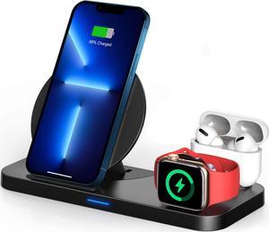 3 in 1 Wireless Charging Station for Multiple Devices Apple Charging Stand for iPhone and Apple Watch 76SE54321 Portable Charging Dock for AirPods Pro321