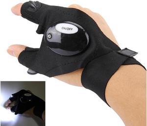LED Flashlight Gloves, Tactical Fingerless 1 Pair