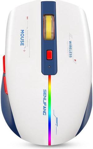 Wireless 2.4G LED Backlit Mouse For Laptop Notebook Computer PC Rechargeable Ergonomic Slim Silent Mice Blue White