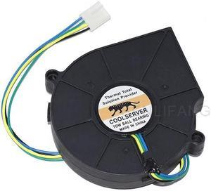For EVERFLOW COOLSERVER BB7515BU B127515BU DC 12V 0.80A 4-Wire 75X75X15mm Copper Radiator CPU Heat Sink Fan