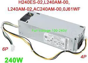 For Dell 3050 3060 3650 5050 7050 6Pin 240W Power Supply H240ES-02 L240AM-00 L240AM-02 AC240AM-00 B240NM-00 H240NM-00 0J61WF New