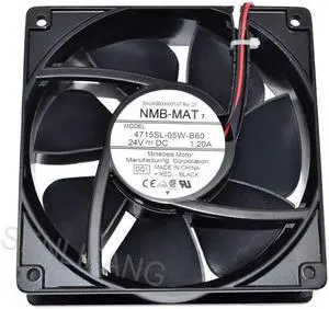 Genuine New 4715SL-05W-B60 24V 1.2A For NMB 12038 2-wire Inverter Aluminum Frame Fan
