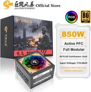 80Plus Gold RGB ATX 850W Full Modular PSU Professional Game Video PC Mute Power Supply Maximum Peak 1000w